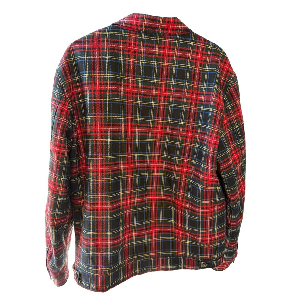 Zara Man Plaid Jacket Mens Red Tartan Flannel Button Up Lined Shirt Jacket Large - Picture 2 of 9